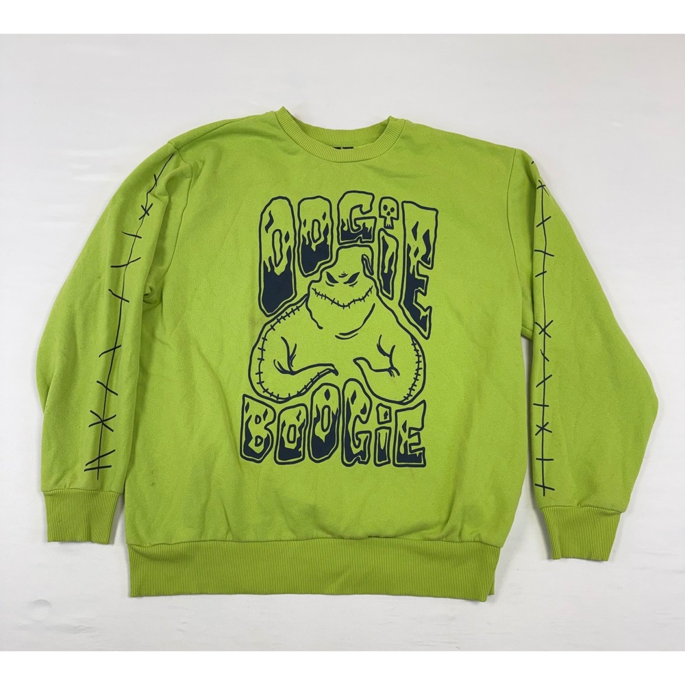 Disney Nightmare Before Christmas Oogie Boogie Sweatshirt Lime Green XL Mens